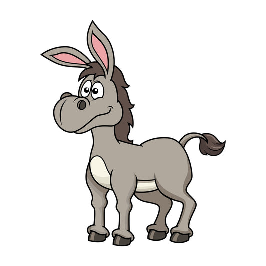 Happy donkey. PNG - JPG and vector EPS file formats (infinitely scalable). Image isolated on transparent background.