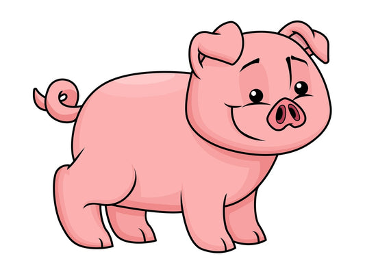Happy pig. PNG - JPG and vector EPS file formats (infinitely scalable). Image isolated on transparent background.