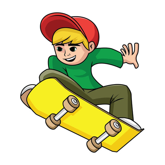Teenager skateboard jump. PNG - JPG and vector EPS file formats (infinitely scalable). Image isolated on transparent background.