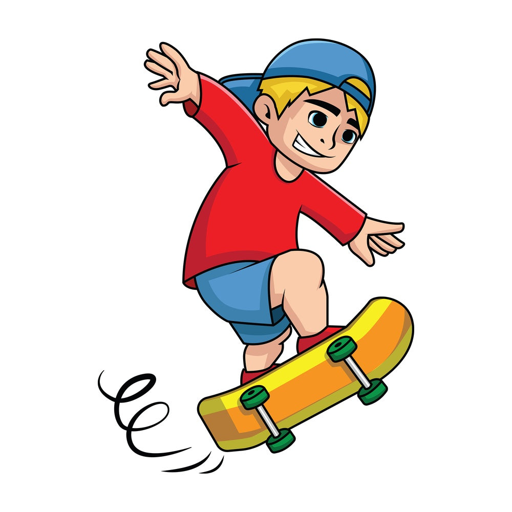 Boy skateboarding. PNG - JPG and vector EPS file formats (infinitely scalable). Image isolated on transparent background.