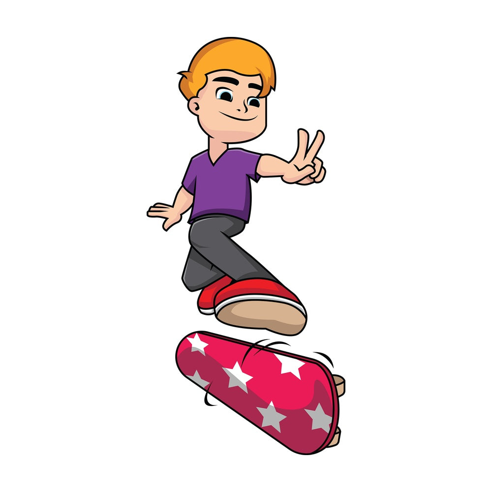 Man skateboarding. PNG - JPG and vector EPS file formats (infinitely scalable). Image isolated on transparent background.