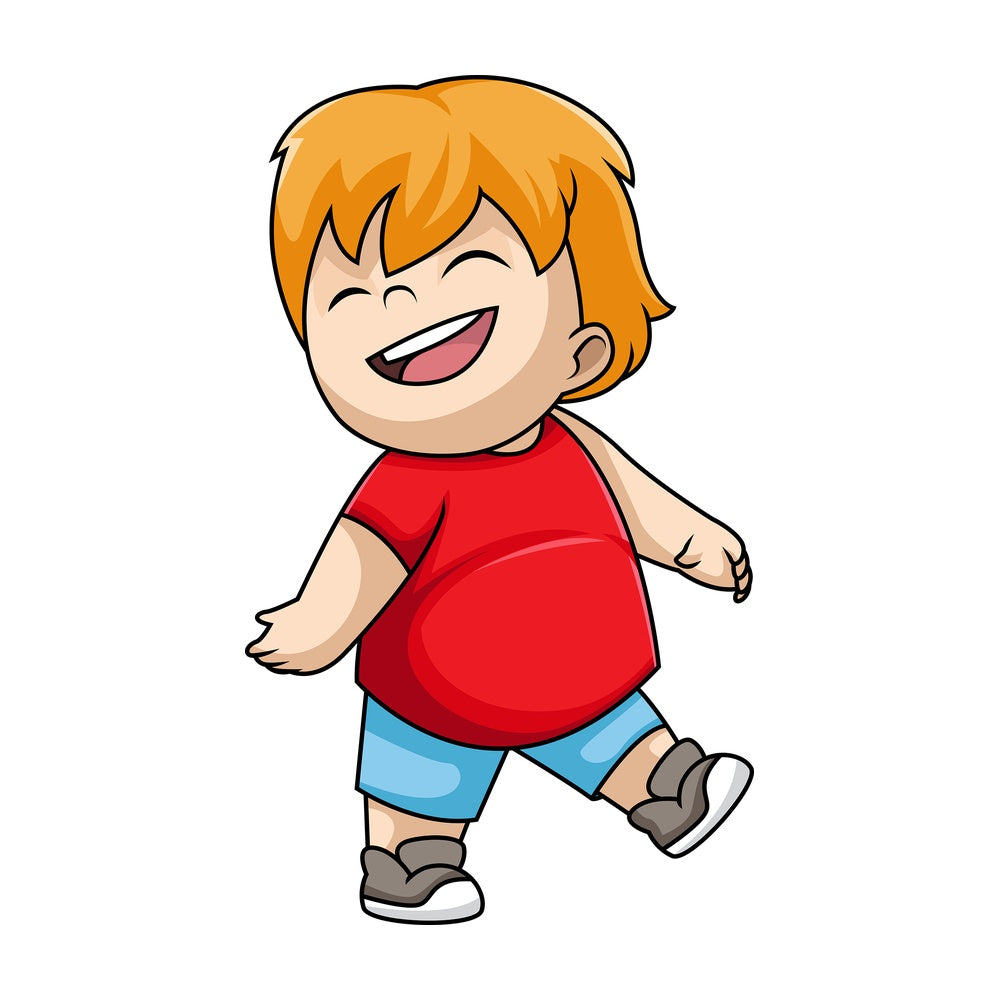 Happy little boy. PNG - JPG and vector EPS file formats (infinitely scalable). Image isolated on transparent background.
