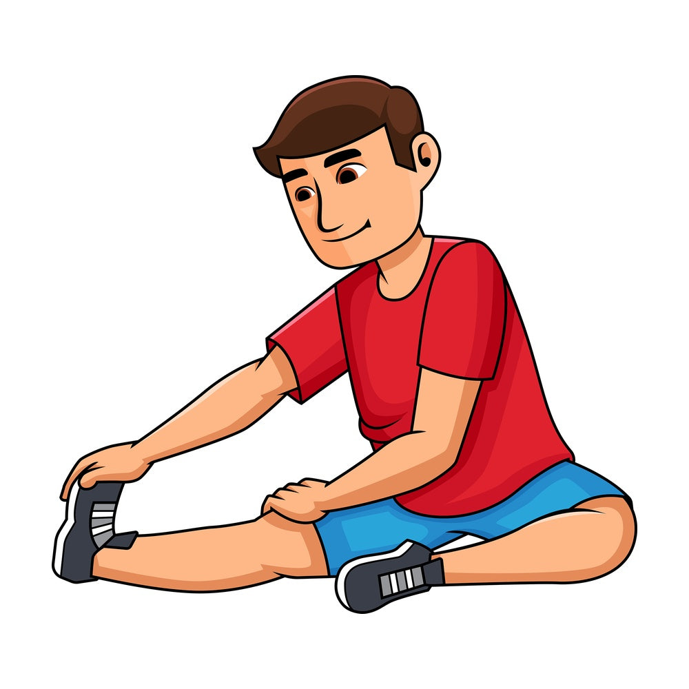 Man doing stretching exercises. PNG - JPG and vector EPS file formats (infinitely scalable). Image isolated on transparent background.