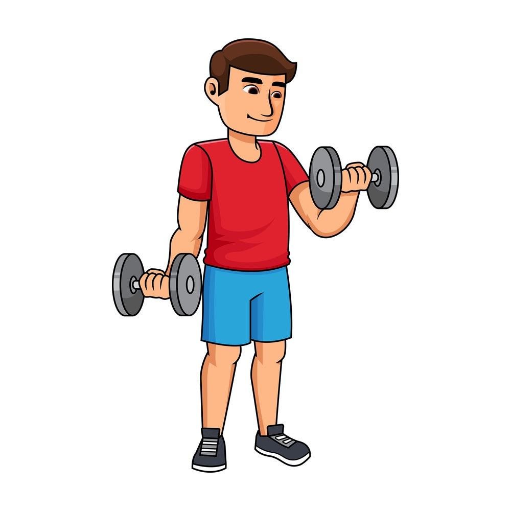 Man lifting dumbbells. PNG - JPG and vector EPS file formats (infinitely scalable). Image isolated on transparent background.
