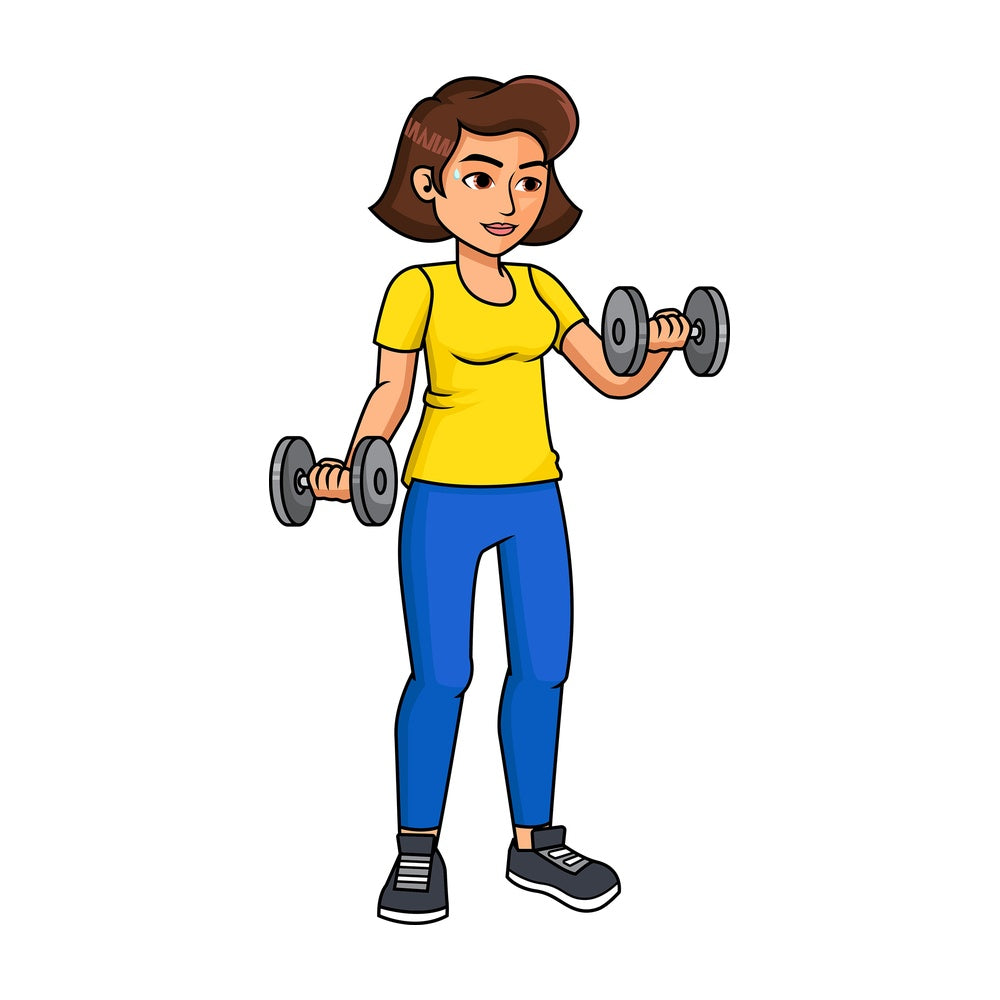 Woman lifting weights. PNG - JPG and vector EPS file formats (infinitely scalable). Image isolated on transparent background.