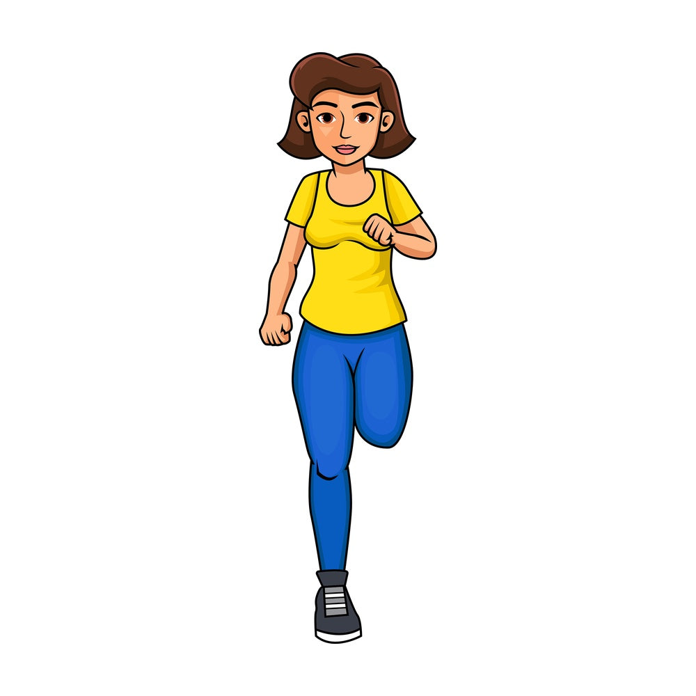 Fit woman jogging. PNG - JPG and vector EPS file formats (infinitely scalable). Image isolated on transparent background.