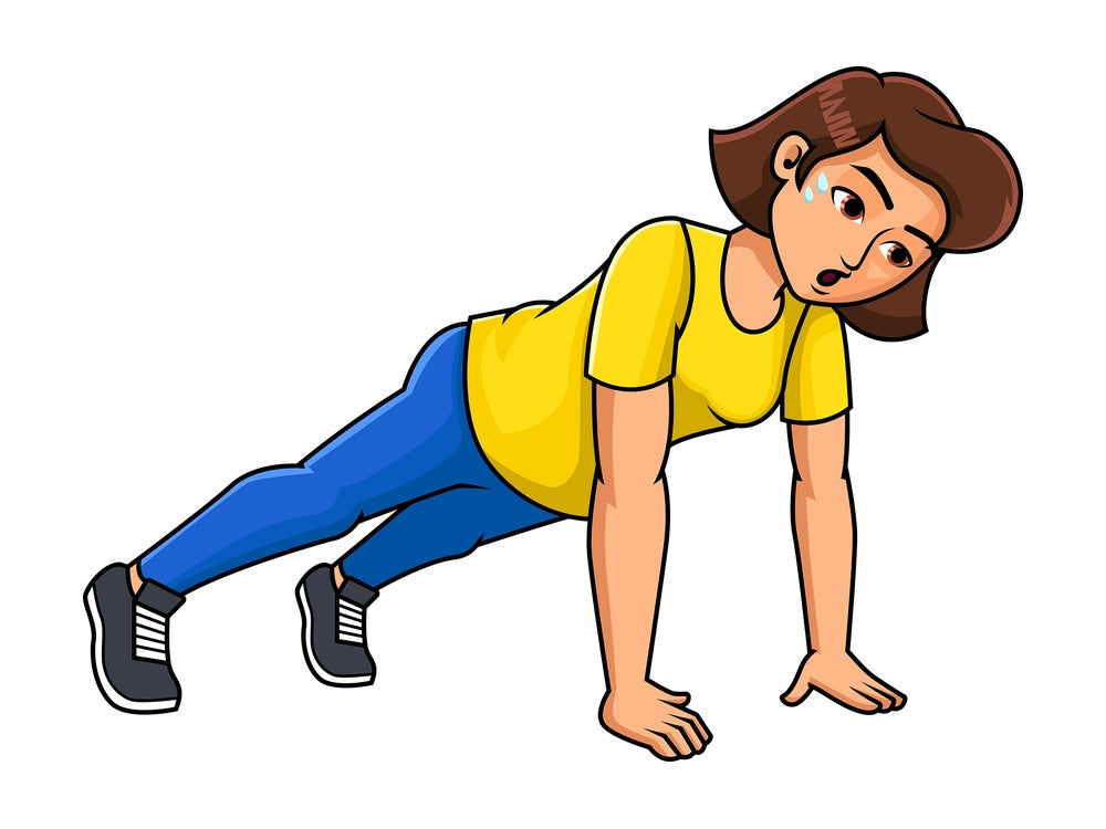 Woman doing push ups. PNG - JPG and vector EPS file formats (infinitely scalable). Image isolated on transparent background.