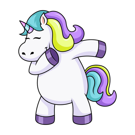 Chubby unicorn dabbing. PNG - JPG and vector EPS file formats (infinitely scalable). Image isolated on transparent background.