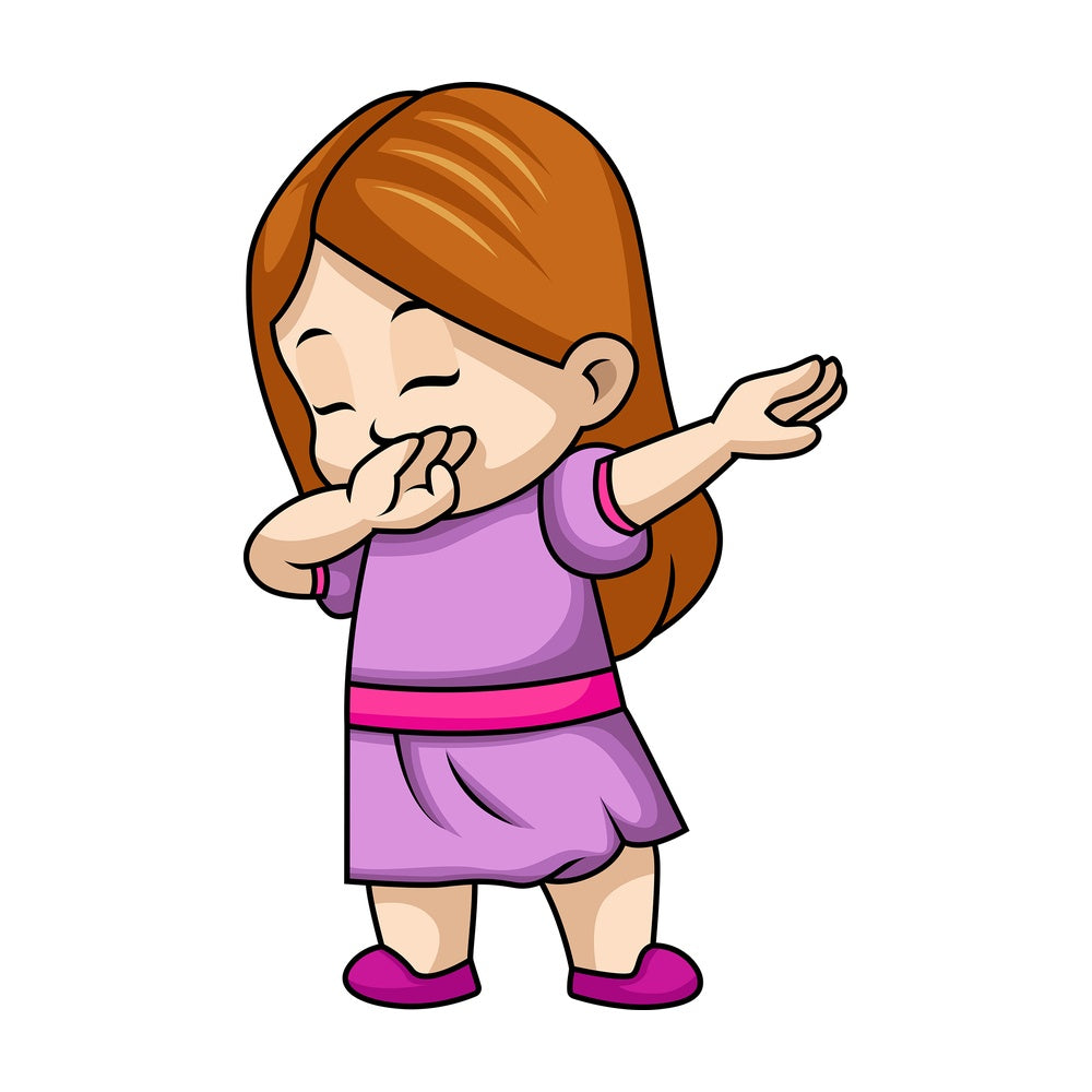 Dabbing little girl. PNG - JPG and vector EPS file formats (infinitely scalable). Image isolated on transparent background.