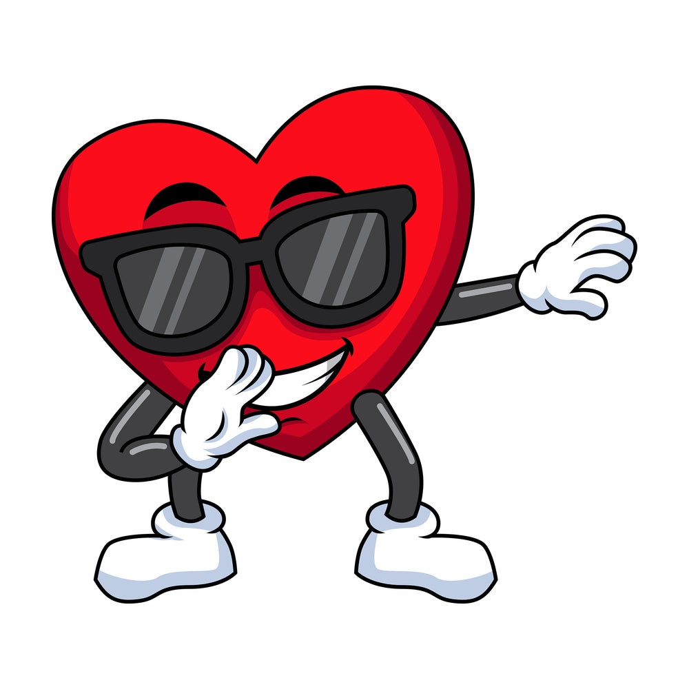 Dabbing heart. PNG - JPG and vector EPS file formats (infinitely scalable). Image isolated on transparent background.