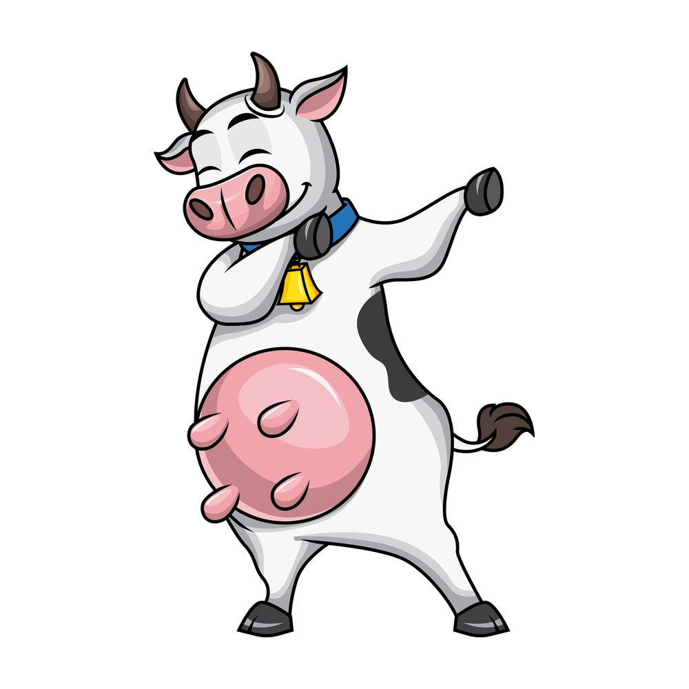 Dabbing cow. PNG - JPG and vector EPS file formats (infinitely scalable). Image isolated on transparent background.