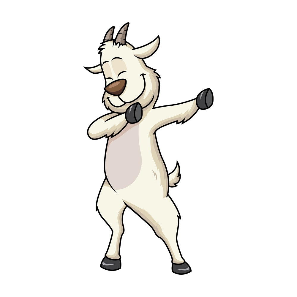 Dabbing goat. PNG - JPG and vector EPS file formats (infinitely scalable). Image isolated on transparent background.