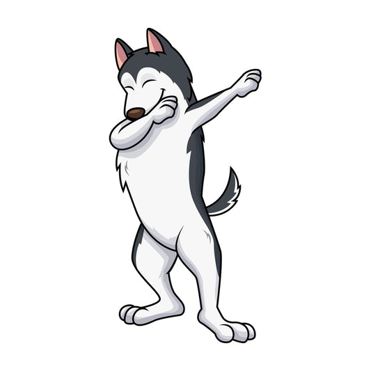 Dabbing husky dog. PNG - JPG and vector EPS file formats (infinitely scalable). Image isolated on transparent background.