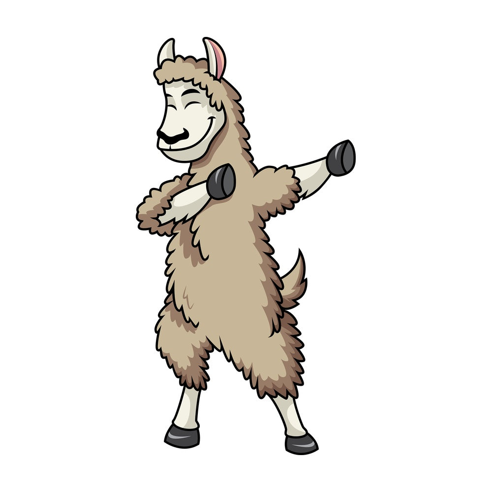 Dabbing llama. PNG - JPG and vector EPS file formats (infinitely scalable). Image isolated on transparent background.