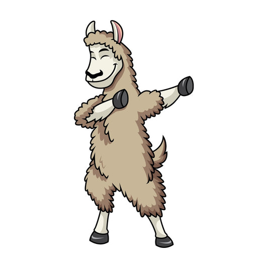 Dabbing llama. PNG - JPG and vector EPS file formats (infinitely scalable). Image isolated on transparent background.