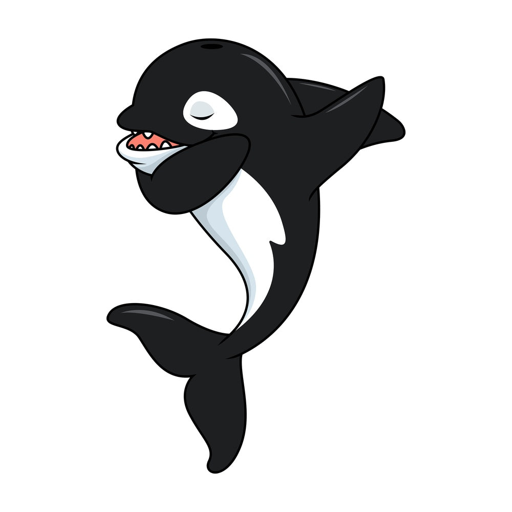 Dabbing killer whale. PNG - JPG and vector EPS file formats (infinitely scalable). Image isolated on transparent background.