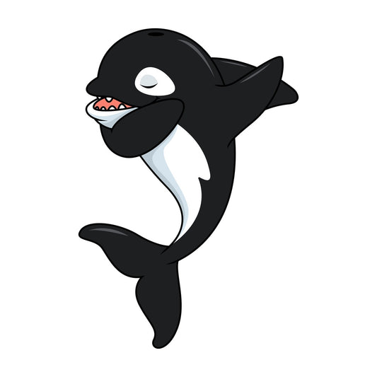 Dabbing killer whale. PNG - JPG and vector EPS file formats (infinitely scalable). Image isolated on transparent background.