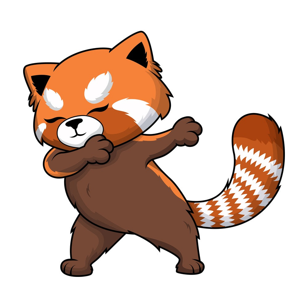 Dabbing red panda. PNG - JPG and vector EPS file formats (infinitely scalable). Image isolated on transparent background.