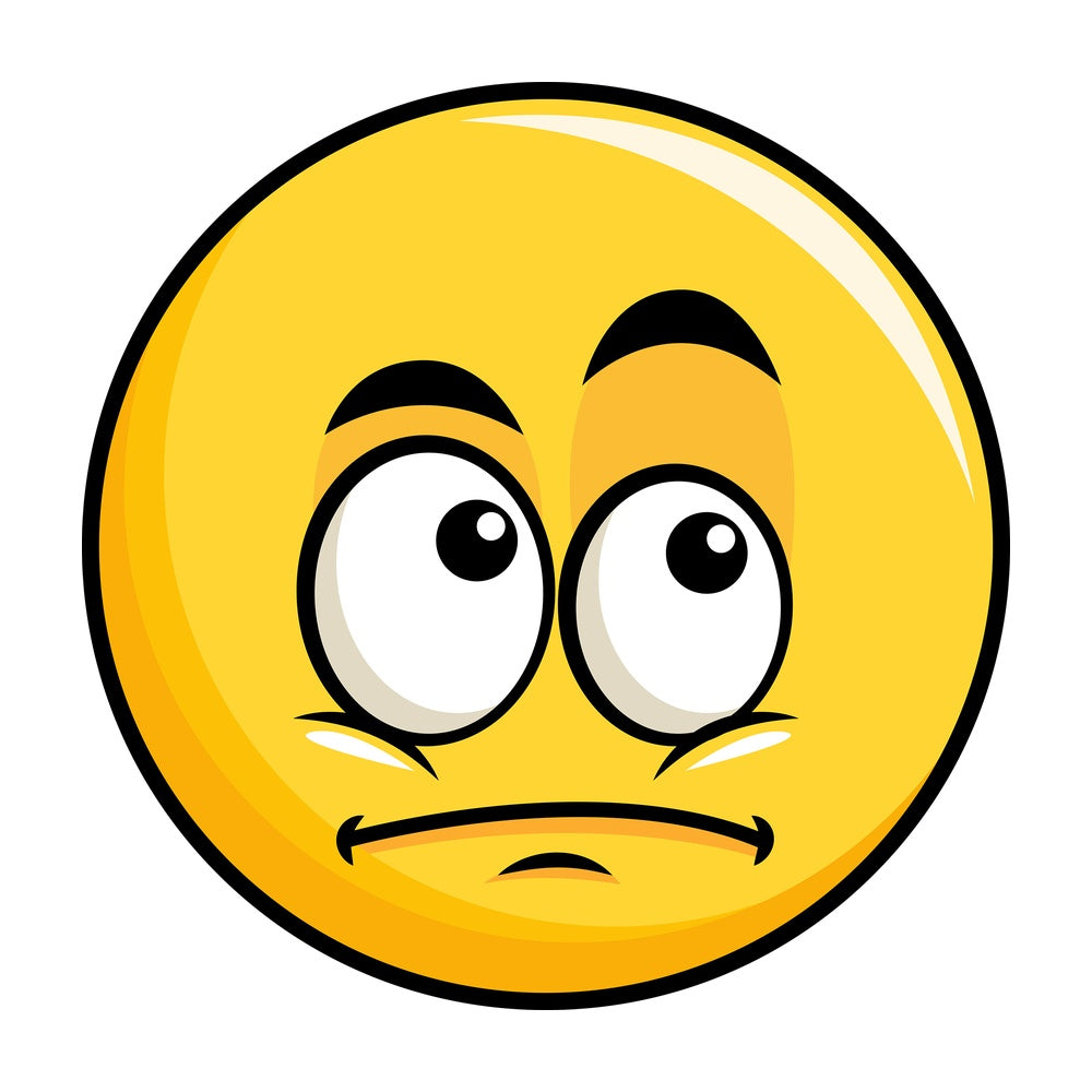 Wondering yellow smiley emoticon. PNG - JPG and vector EPS file formats (infinitely scalable). Image isolated on transparent background.