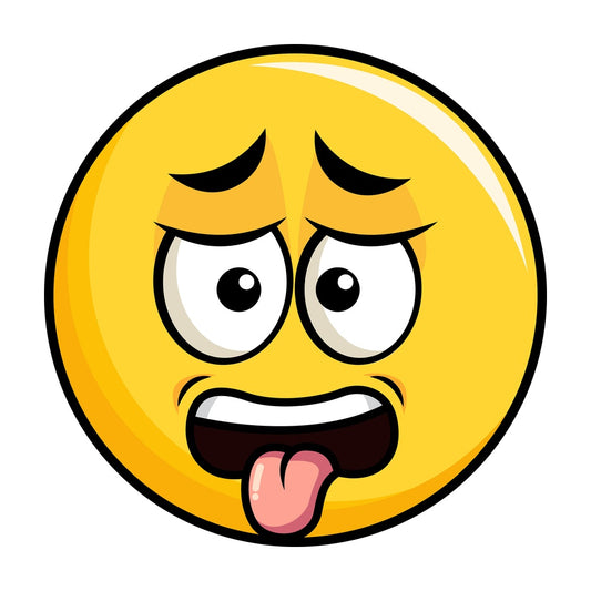Disgusted yellow smiley emoticon. PNG - JPG and vector EPS file formats (infinitely scalable). Image isolated on transparent background.
