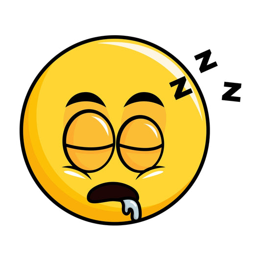 Sleeping yellow smiley emoticon. PNG - JPG and vector EPS file formats (infinitely scalable). Image isolated on transparent background.