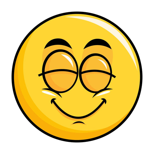 Delighted yellow smiley emoticon. PNG - JPG and vector EPS file formats (infinitely scalable). Image isolated on transparent background.