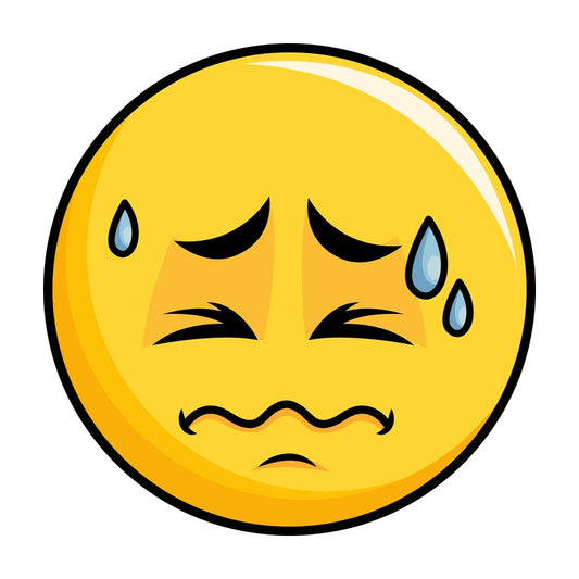 In Pain Yellow Smiley Emoticon. PNG - JPG and vector EPS file formats (infinitely scalable). Image isolated on transparent background.