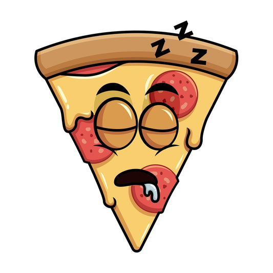Sleeping pizza emoticon. PNG - JPG and vector EPS file formats (infinitely scalable). Image isolated on transparent background.
