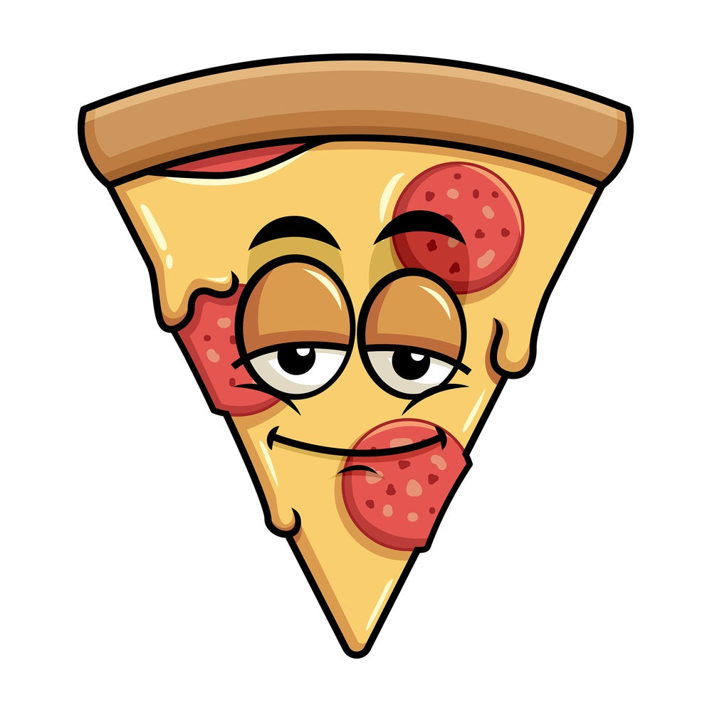 Sleepy pizza emoticon. PNG - JPG and vector EPS file formats (infinitely scalable). Image isolated on transparent background.