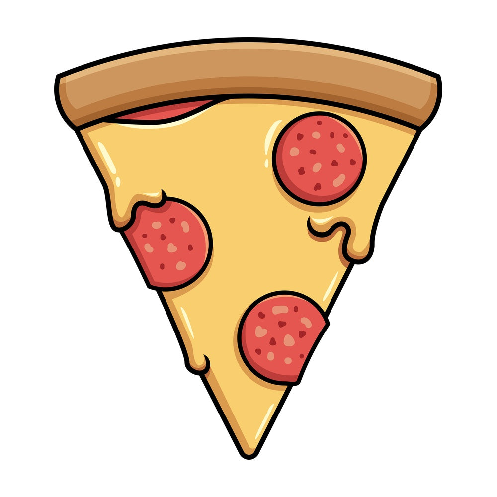 Pepperoni pizza slice. PNG - JPG and vector EPS file formats (infinitely scalable). Images isolated on transparent background.