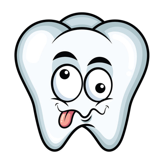 Goofy crazy eyes tooth emoticon. PNG - JPG and vector EPS file formats (infinitely scalable). Image isolated on transparent background.