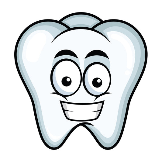 Grinning tooth emoticon. PNG - JPG and vector EPS file formats (infinitely scalable). Image isolated on transparent background.