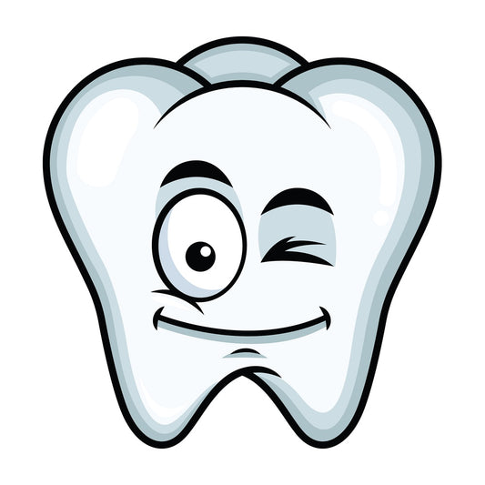Winking tooth emoticon. PNG - JPG and vector EPS file formats (infinitely scalable). Image isolated on transparent background.
