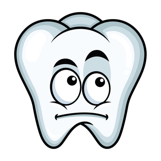 Wondering tooth emoticon. PNG - JPG and vector EPS file formats (infinitely scalable). Image isolated on transparent background.
