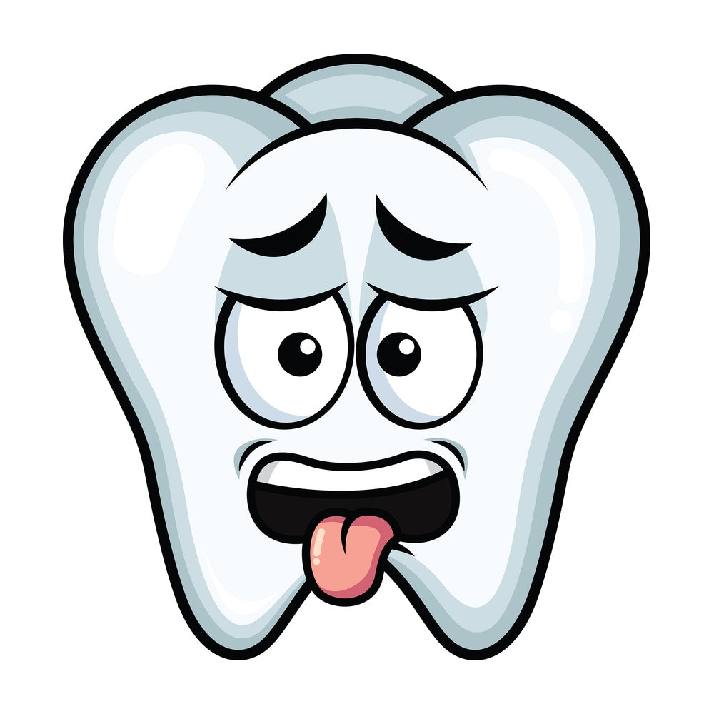 Disgusted tooth emoticon. PNG - JPG and vector EPS file formats (infinitely scalable). Image isolated on transparent background.