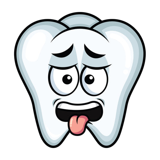 Disgusted tooth emoticon. PNG - JPG and vector EPS file formats (infinitely scalable). Image isolated on transparent background.