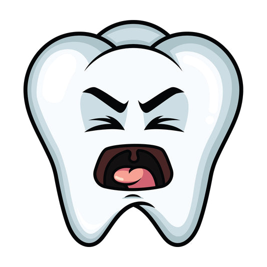 Yelling tooth emoticon. PNG - JPG and vector EPS file formats (infinitely scalable). Image isolated on transparent background.