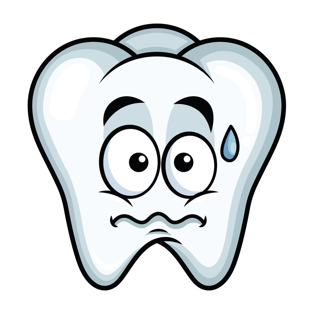 Nervous tooth emoticon. PNG - JPG and vector EPS file formats (infinitely scalable). Image isolated on transparent background.