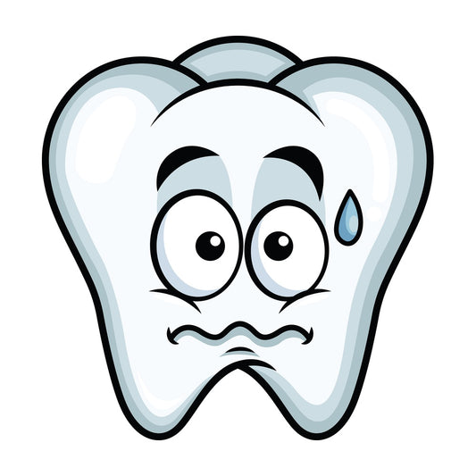 Nervous tooth emoticon. PNG - JPG and vector EPS file formats (infinitely scalable). Image isolated on transparent background.