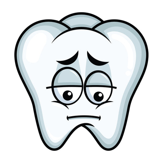 Depressed tooth emoticon. PNG - JPG and vector EPS file formats (infinitely scalable). Image isolated on transparent background.