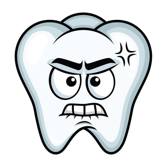 Angry tooth emoticon. PNG - JPG and vector EPS file formats (infinitely scalable). Image isolated on transparent background.