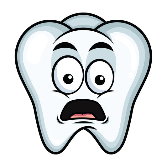 Shocked tooth emoticon. PNG - JPG and vector EPS file formats (infinitely scalable). Image isolated on transparent background.