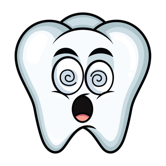 Stunned tooth emoticon. PNG - JPG and vector EPS file formats (infinitely scalable). Image isolated on transparent background.