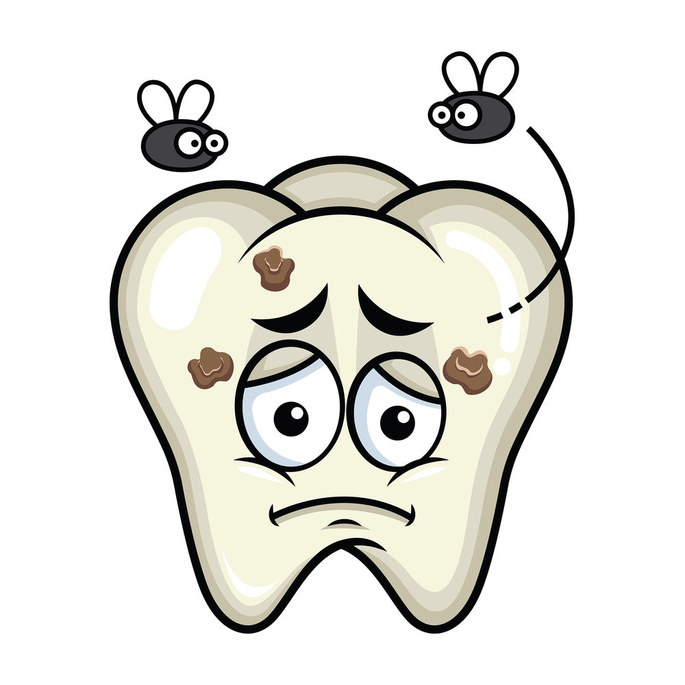 Decaying tooth emoticon. PNG - JPG and vector EPS file formats (infinitely scalable). Image isolated on transparent background.