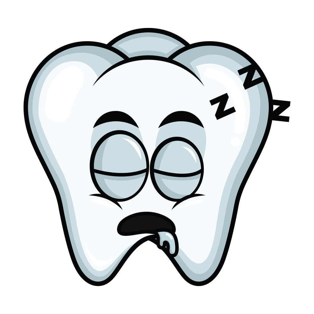 Sleeping tooth emoticon. PNG - JPG and vector EPS file formats (infinitely scalable). Image isolated on transparent background.
