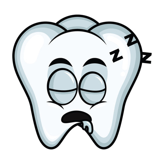 Sleeping tooth emoticon. PNG - JPG and vector EPS file formats (infinitely scalable). Image isolated on transparent background.