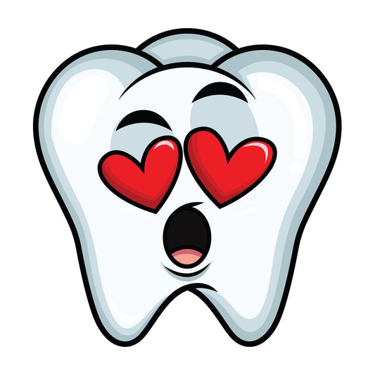 In love tooth emoticon. PNG - JPG and vector EPS file formats (infinitely scalable). Image isolated on transparent background.