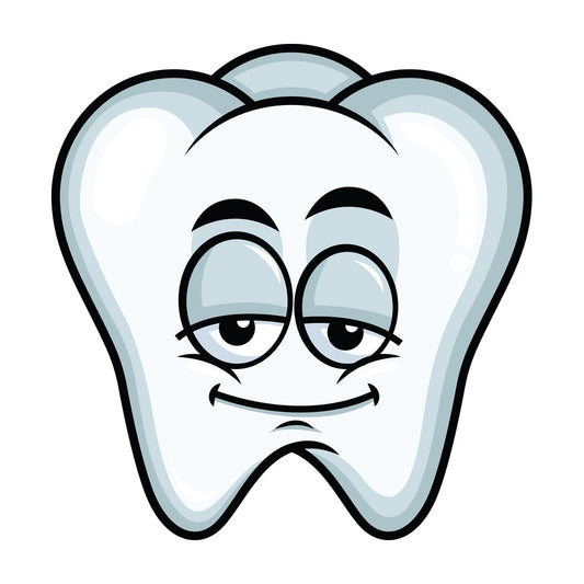 Sleepy tooth emoticon. PNG - JPG and vector EPS file formats (infinitely scalable). Image isolated on transparent background.