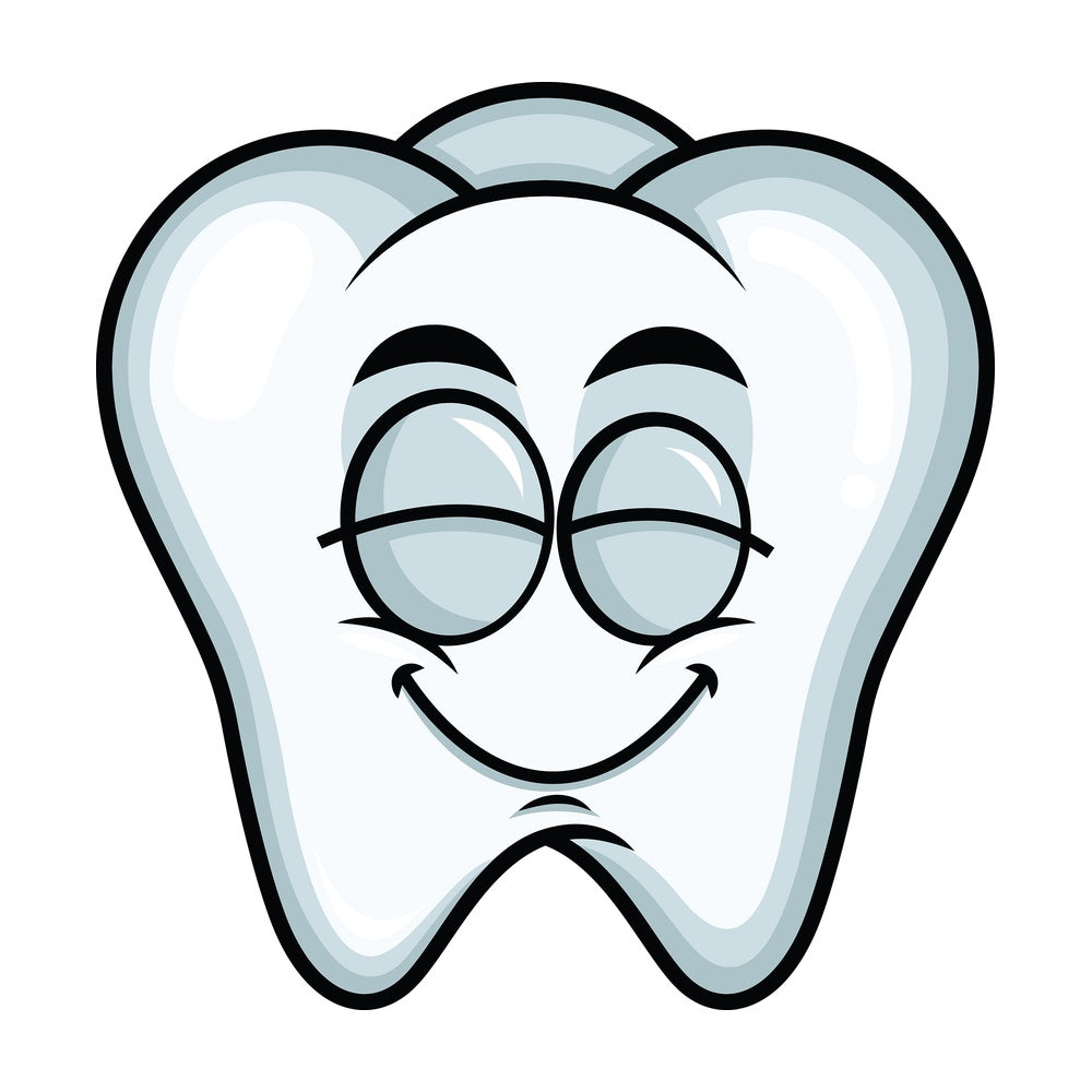 Delighted tooth emoticon. PNG - JPG and vector EPS file formats (infinitely scalable). Image isolated on transparent background.