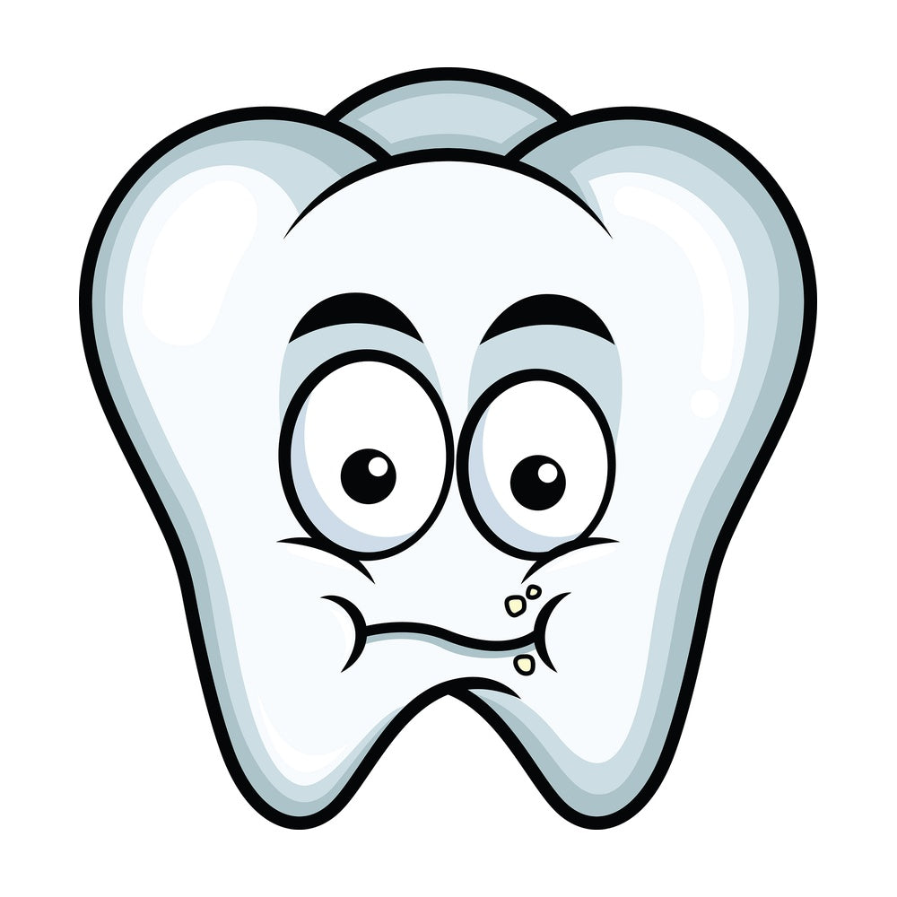Chewing tooth emoticon. PNG - JPG and vector EPS file formats (infinitely scalable). Image isolated on transparent background.